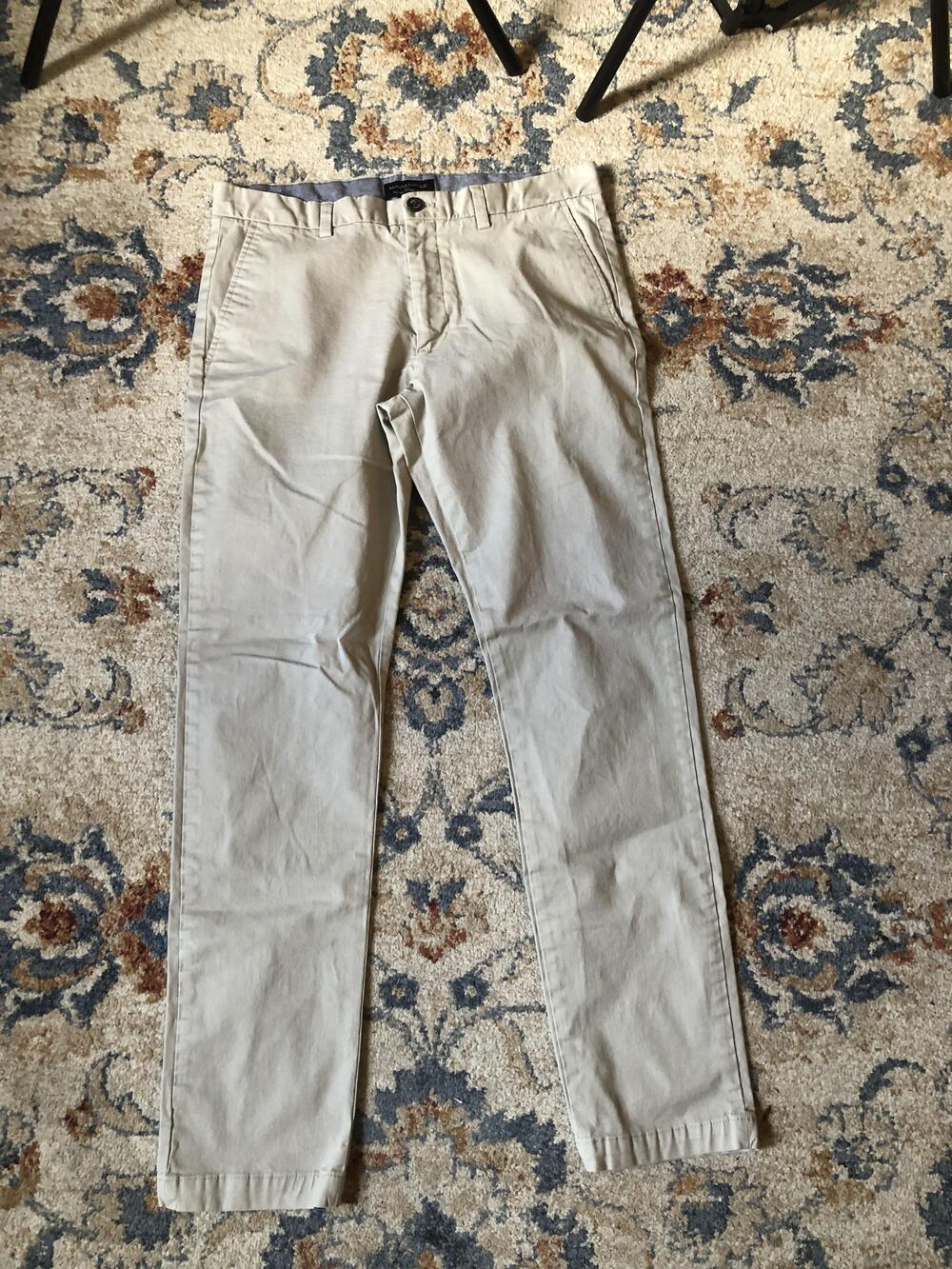 Banana Republic Pants Mens 34x34 Khaki Fulton Skinny Chino Beige Casual Slim Fit